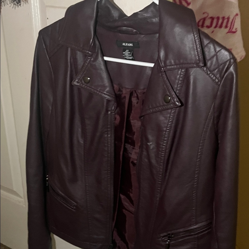 Alfani Women's Deep Purple Leather Jacket